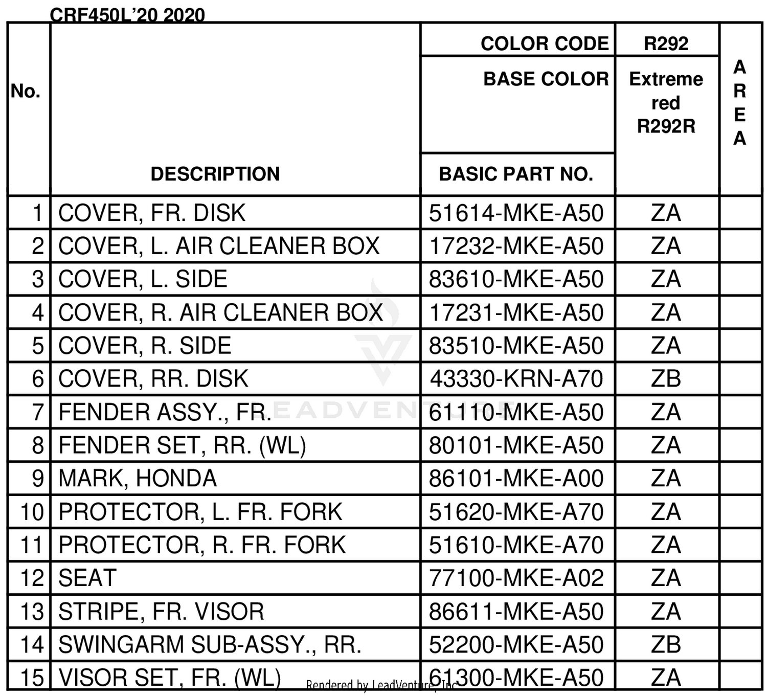 COLOR TABLE