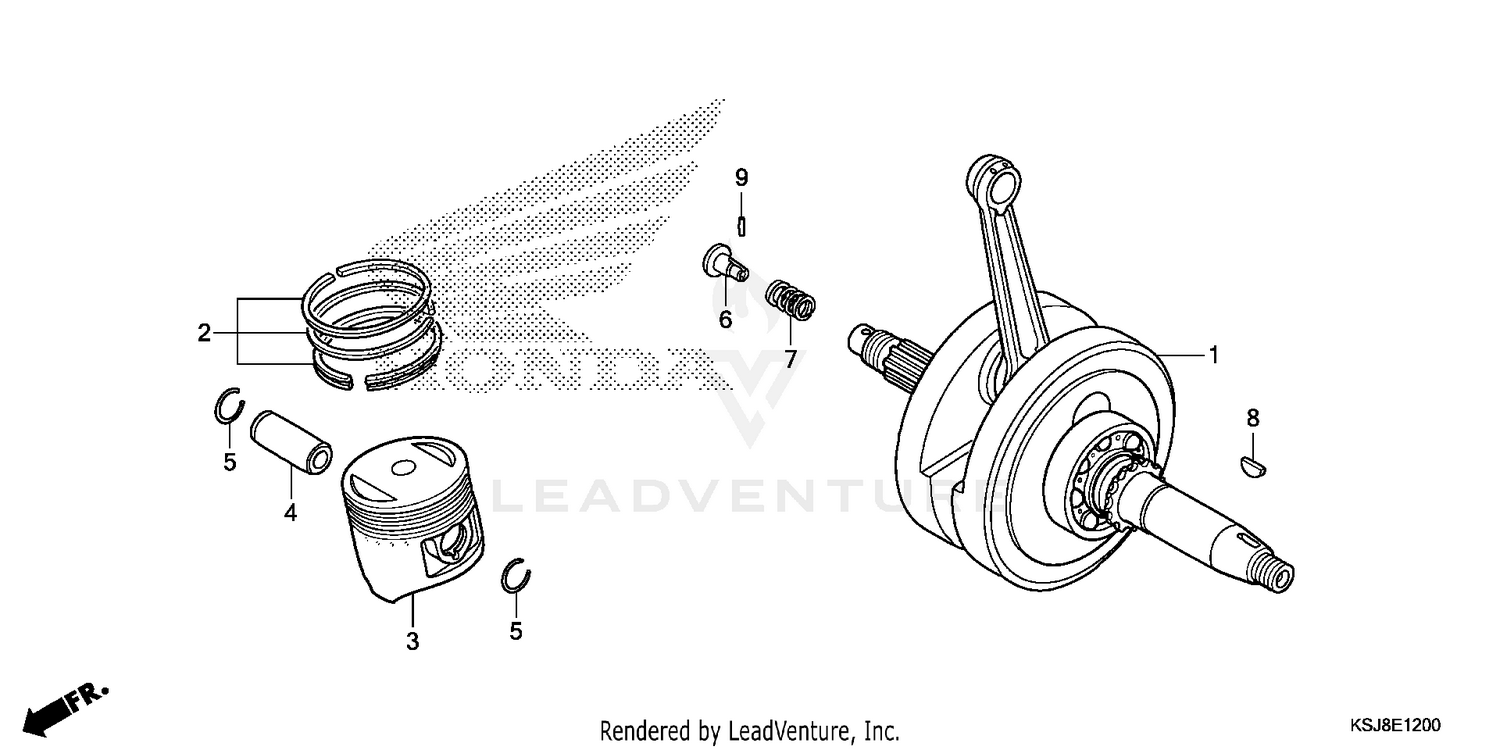 CRANKSHAFT + PISTON (CRF80F)
