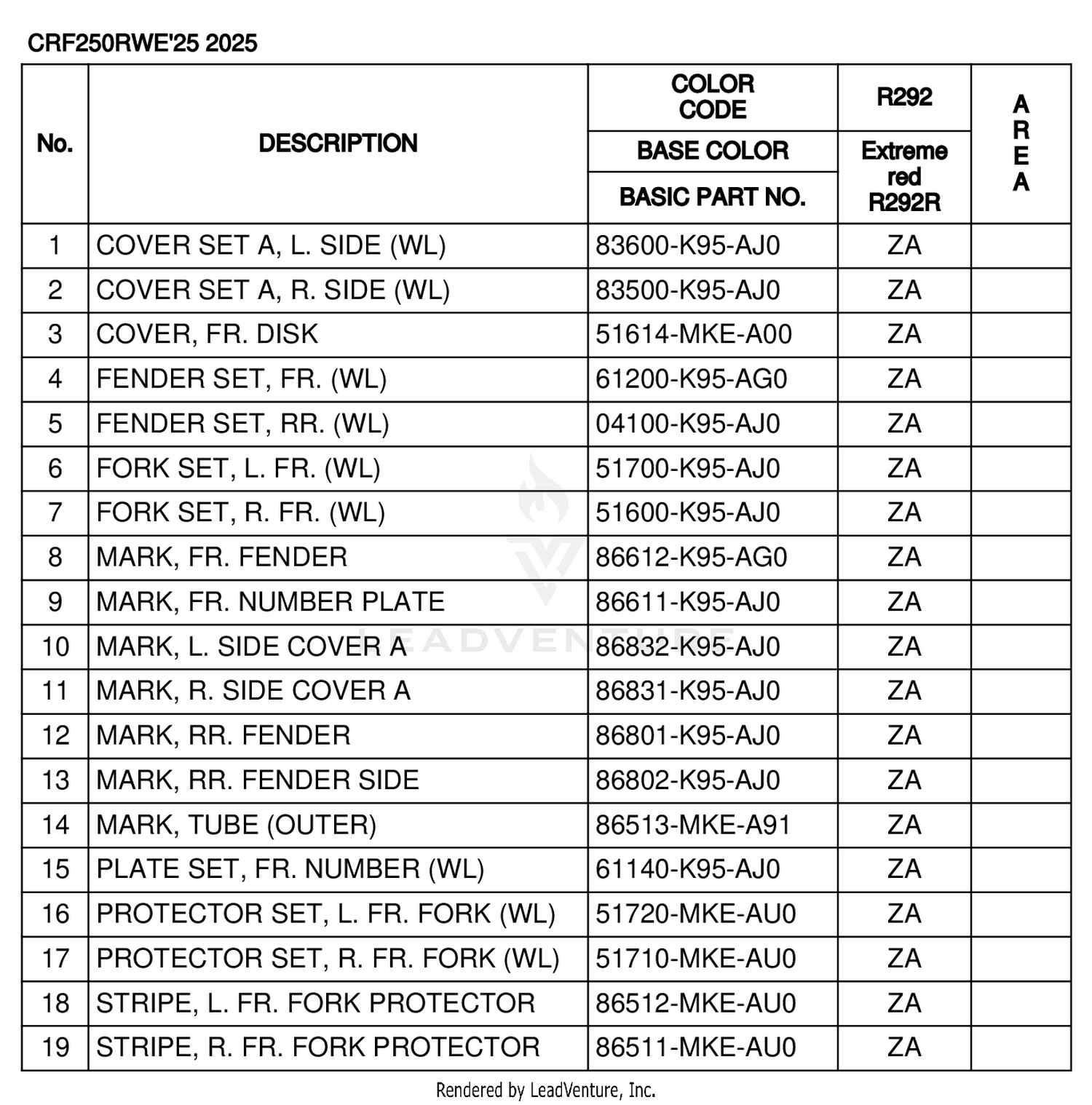 COLOR TABLE