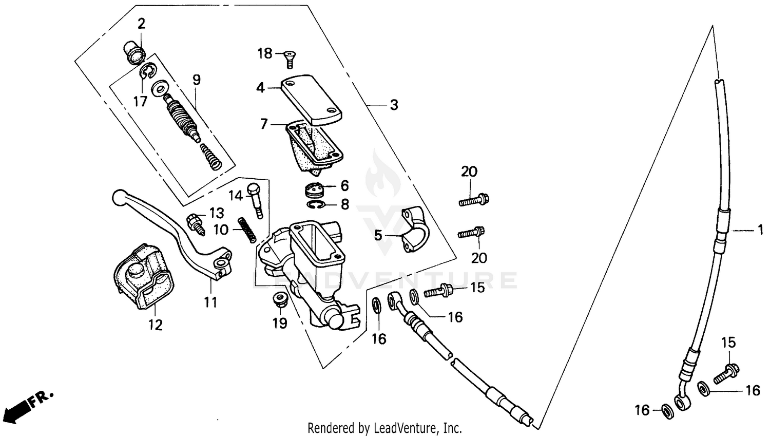 FR. BRAKE MASTER CYL. 92-96