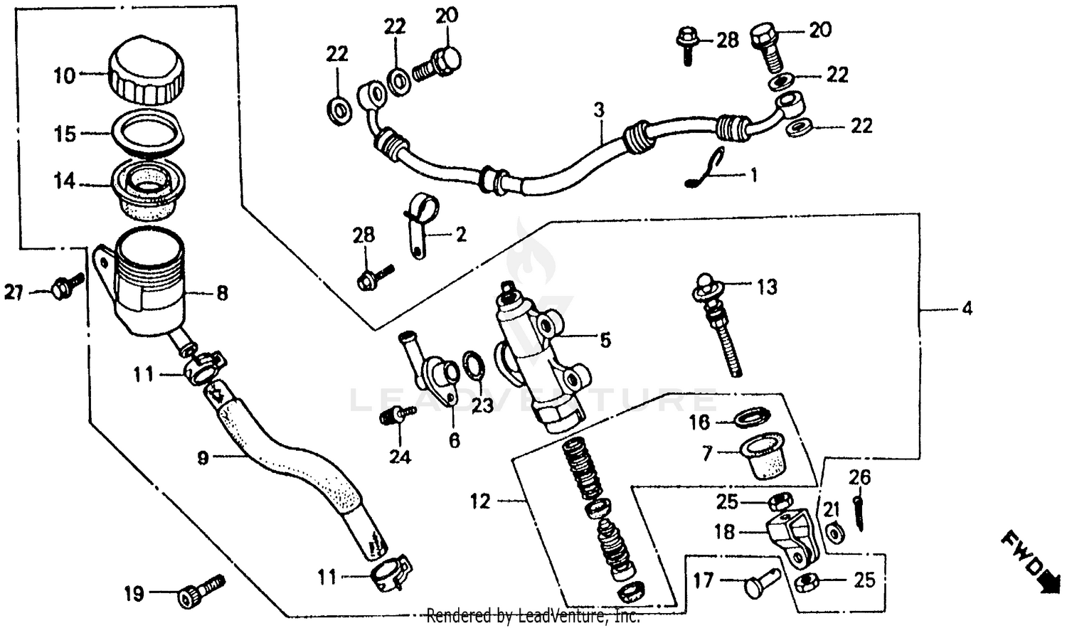 REAR BRAKE MASTER CYLINDER