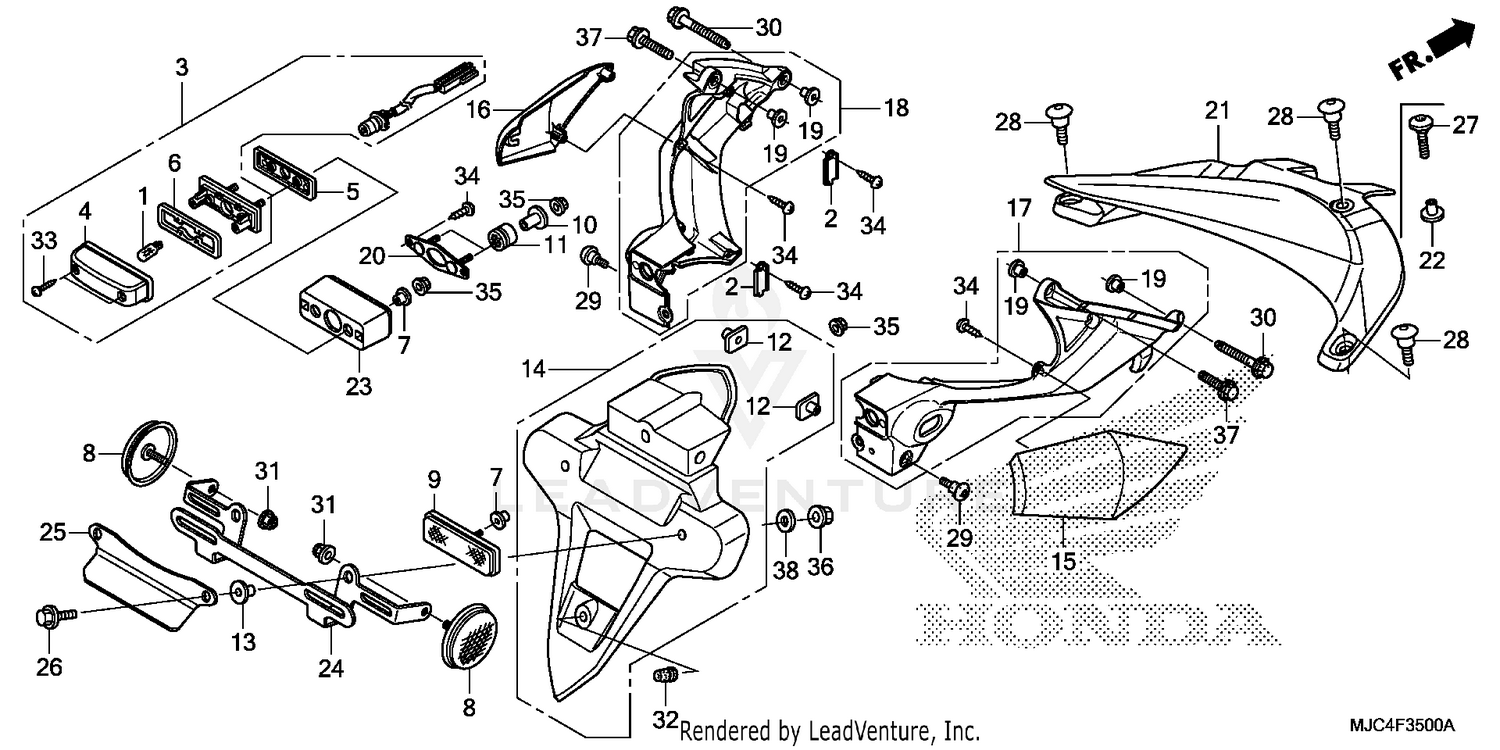 REAR FENDER@LICENSE LIGHT