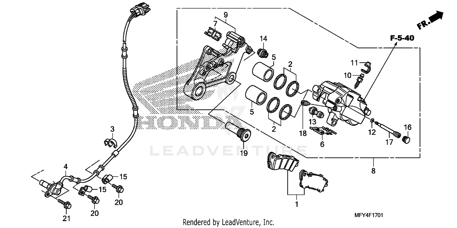 REAR BRAKE CALIPER (ABS)