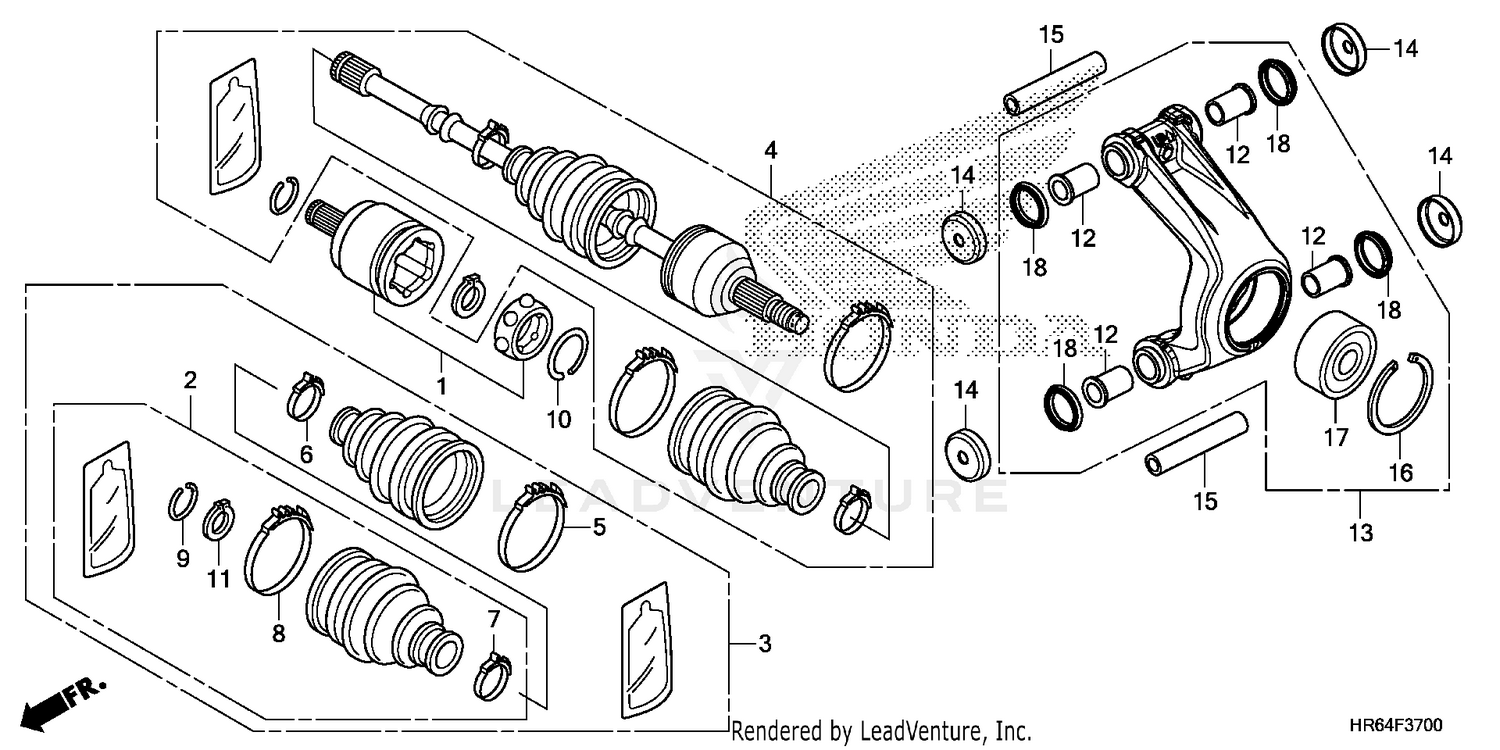 REAR KNUCKLE@REAR DRIVE  SHAFT