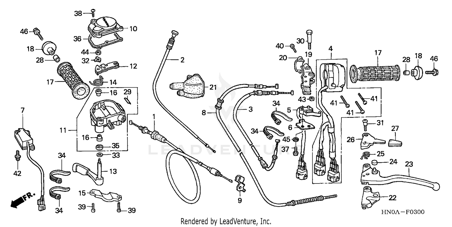 HANDLE LEVERS@SWITCHES   @CABLES (TRX450FE)