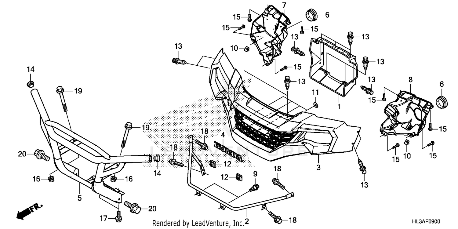FRONT GRILLE@FRONT BUMPER