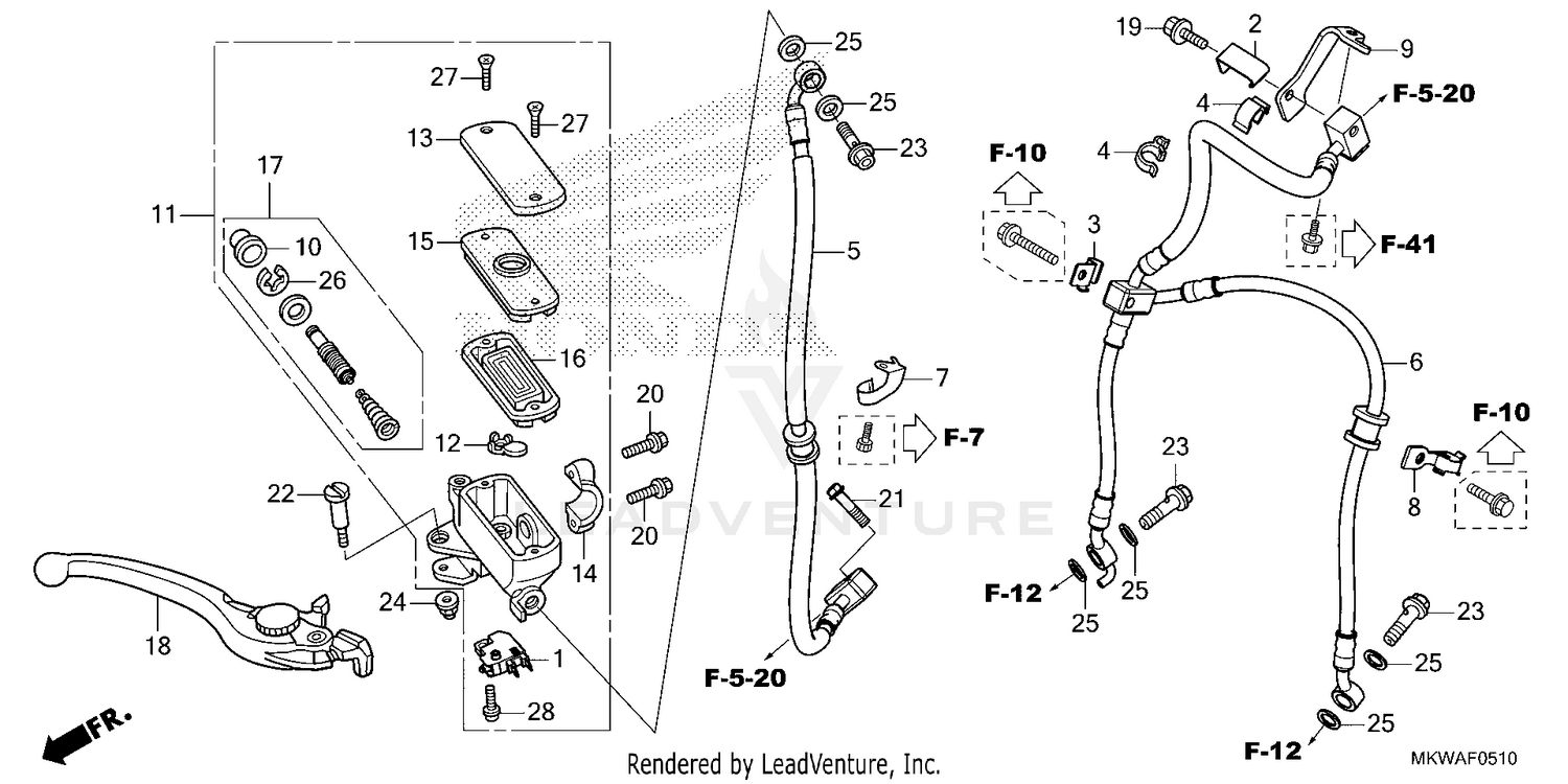 FRONT BRAKE MASTER       CYLINDER