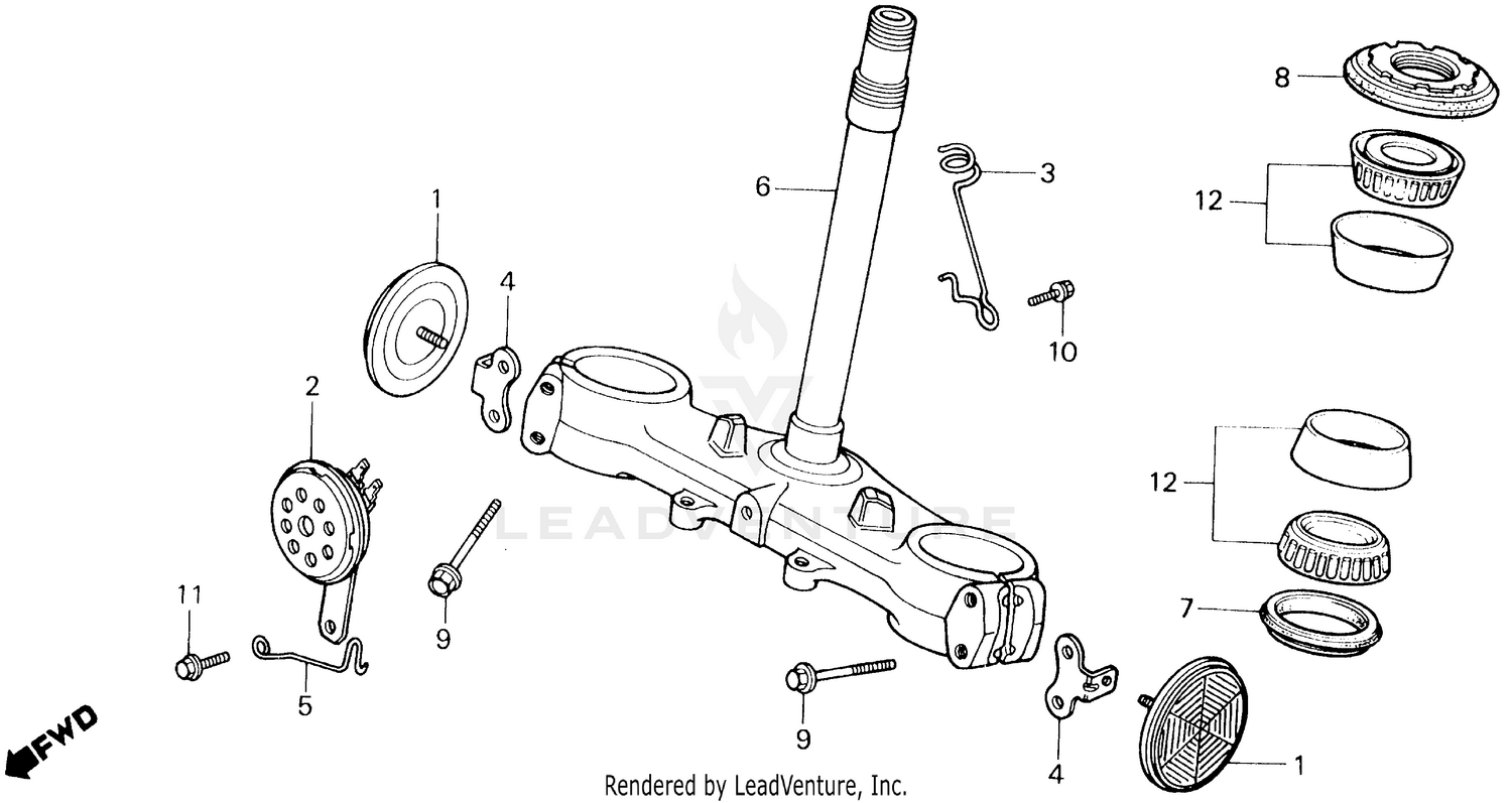 STEERING STEM + HORN
