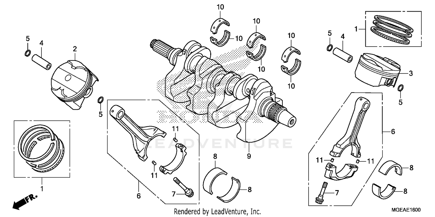 CRANKSHAFT + PISTON