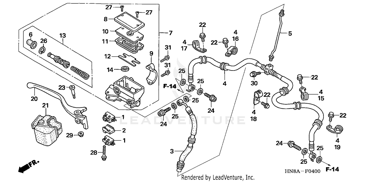 FRONT BRAKE MASTER       CYLINDER