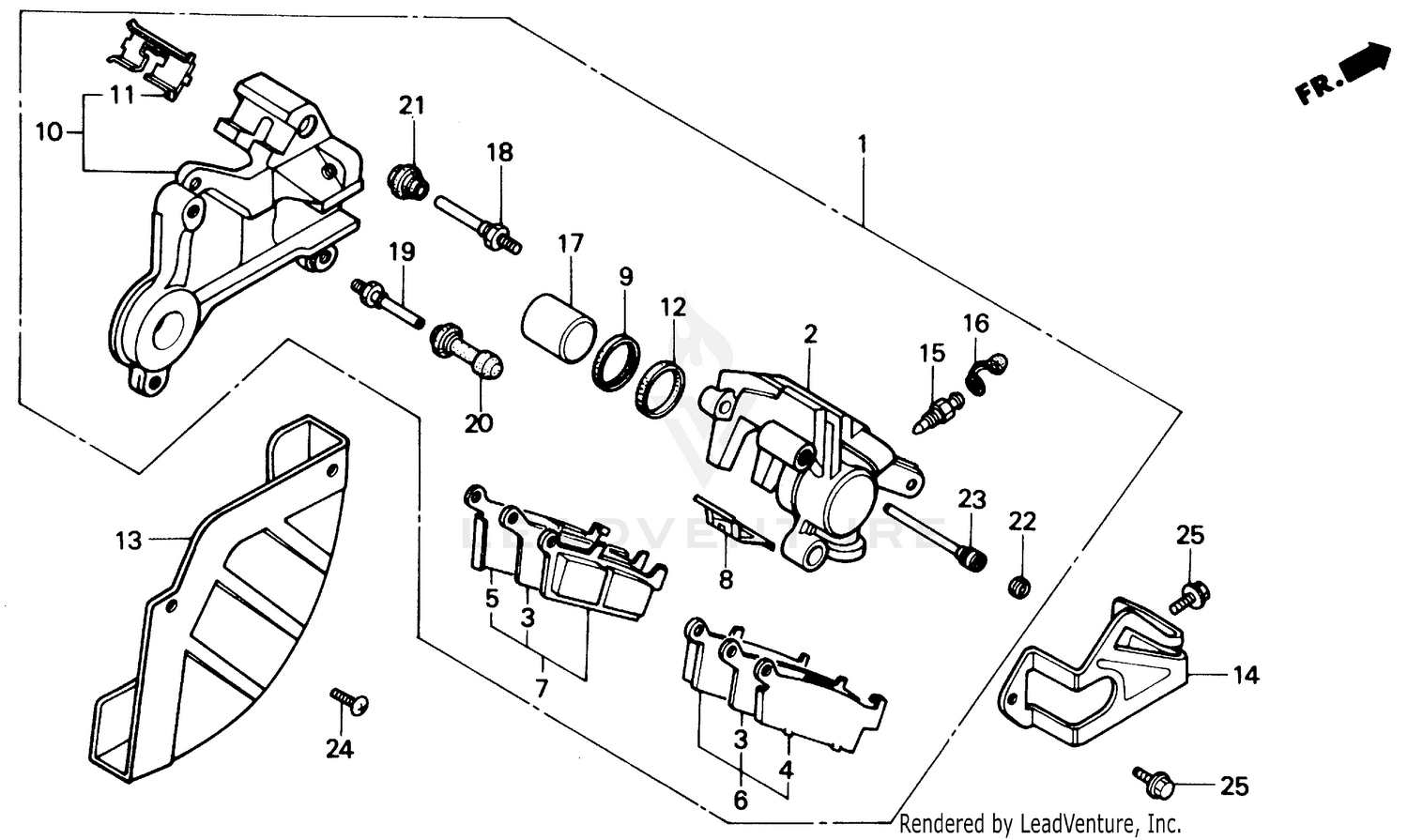 REAR BRAKE CALIPER 87-89