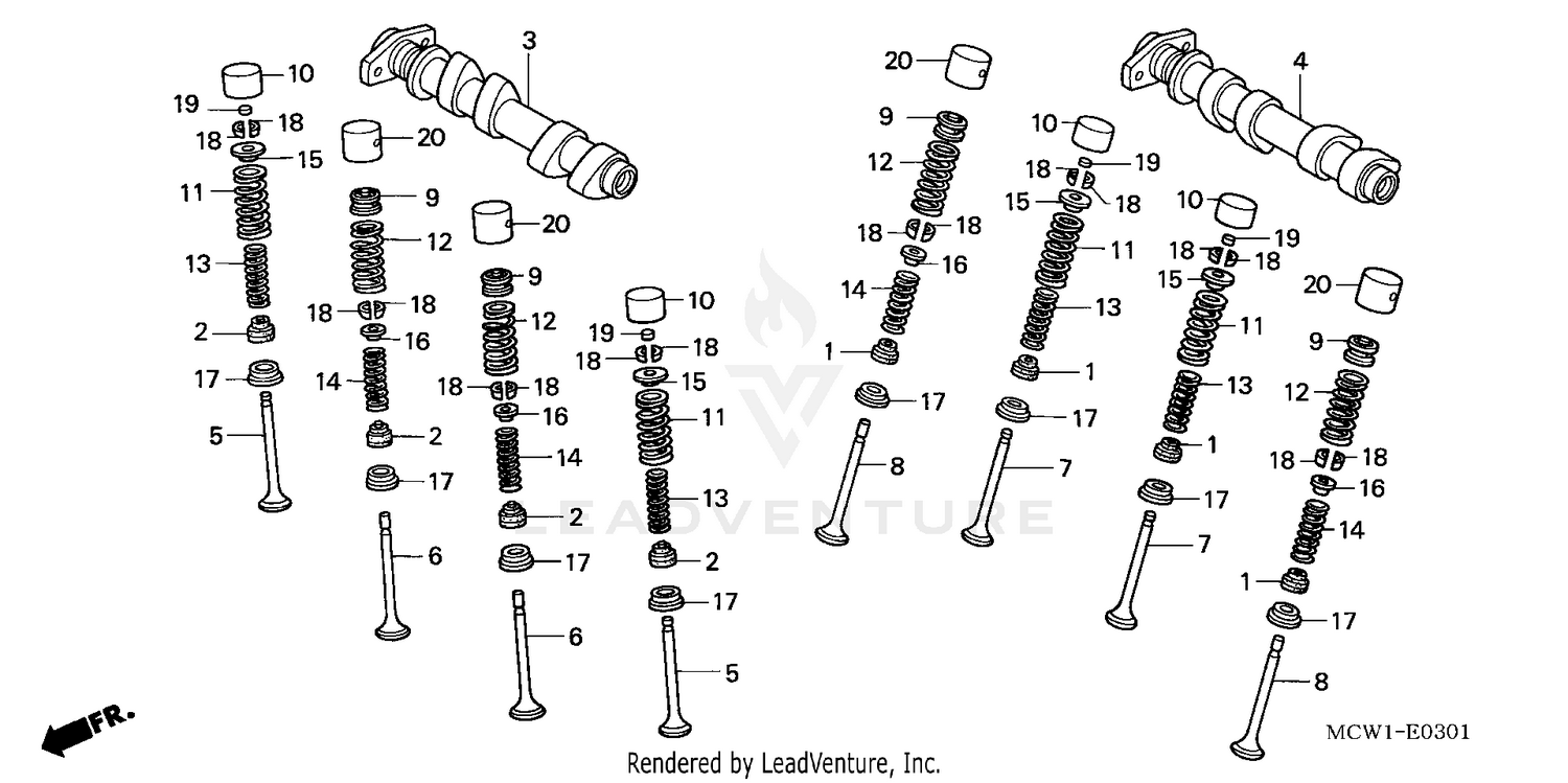CAMSHAFT@VALVE (RR.)