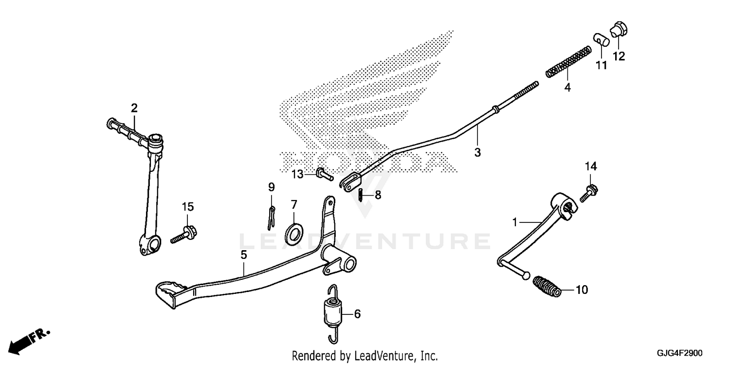 BRAKE PEDAL@KICK STARTER ARM