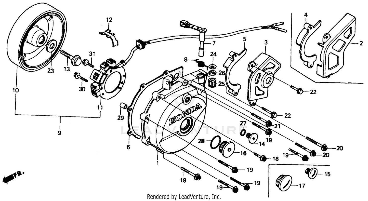 LEFT CRANKCASE COVER 85-90