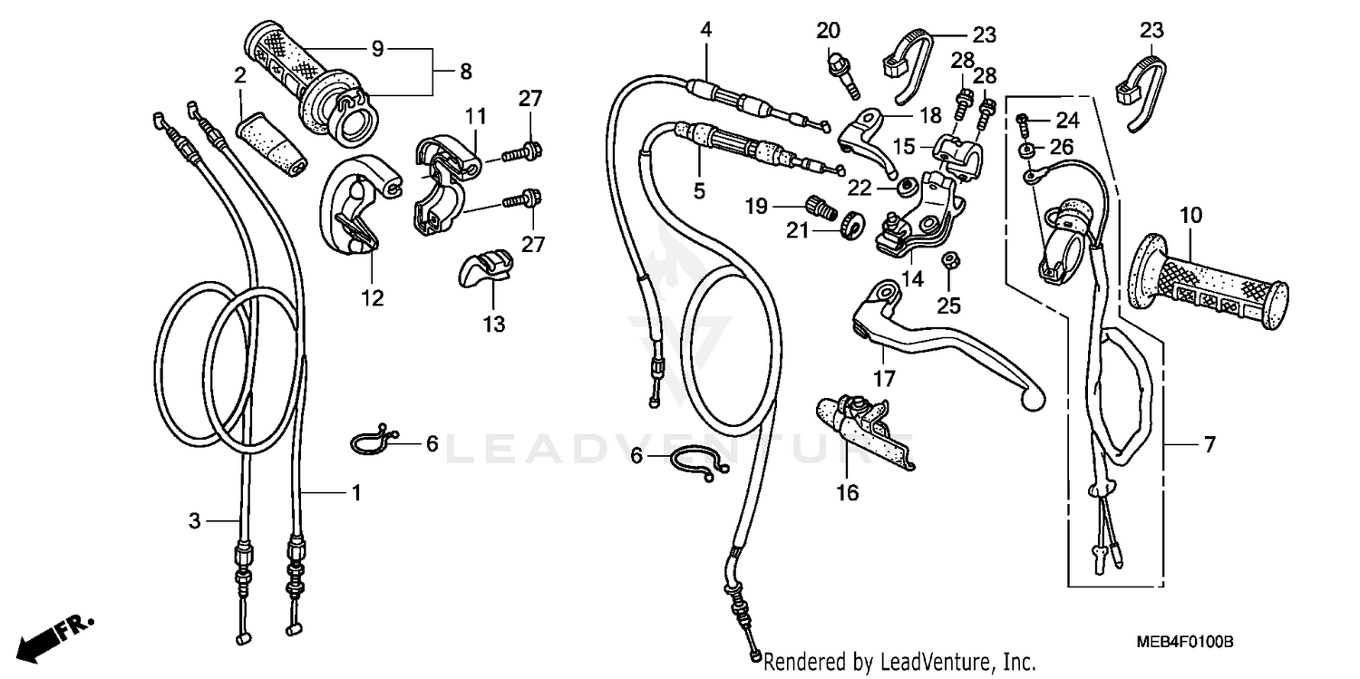 HANDLE LEVER + SWITCH + CABLE ('02-'03)