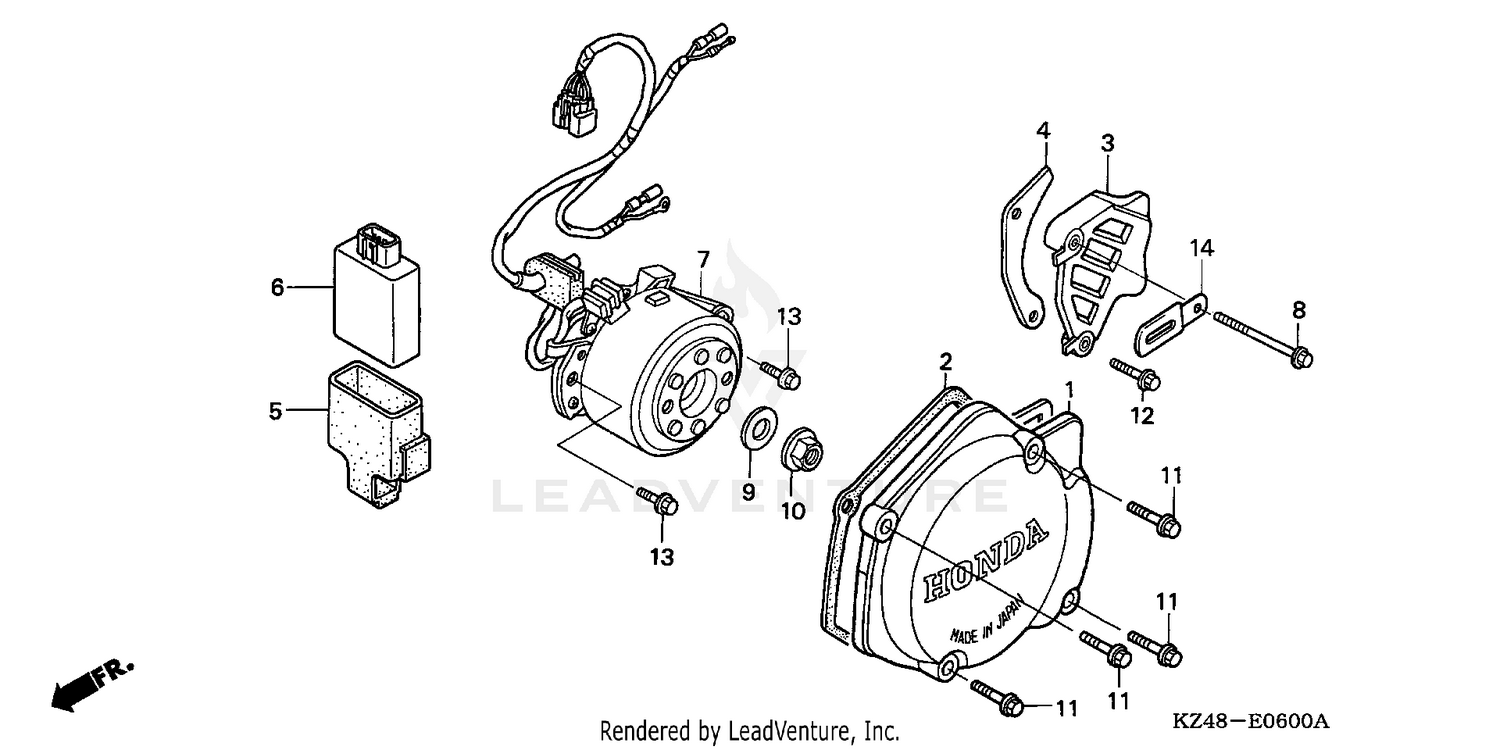 LEFT CRANKCASE COVER + ALTERNATOR