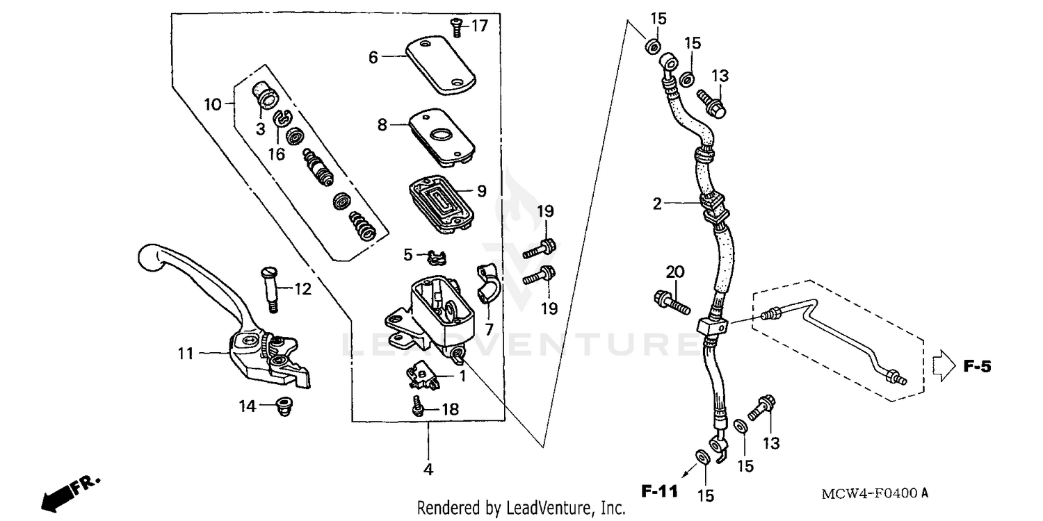 FRONT BRAKE MASTER       CYLINDER