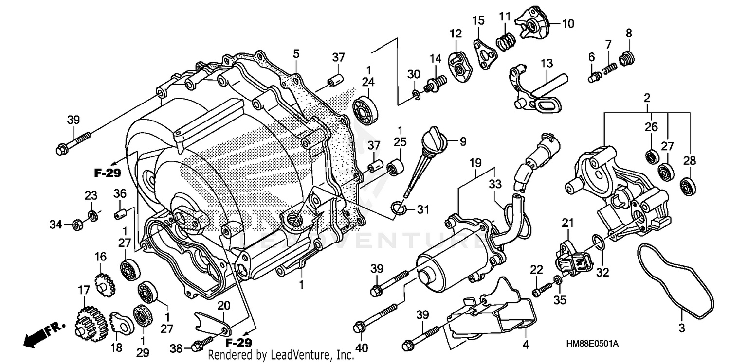 FRONT CRANKCASE COVER (TRX250TE)