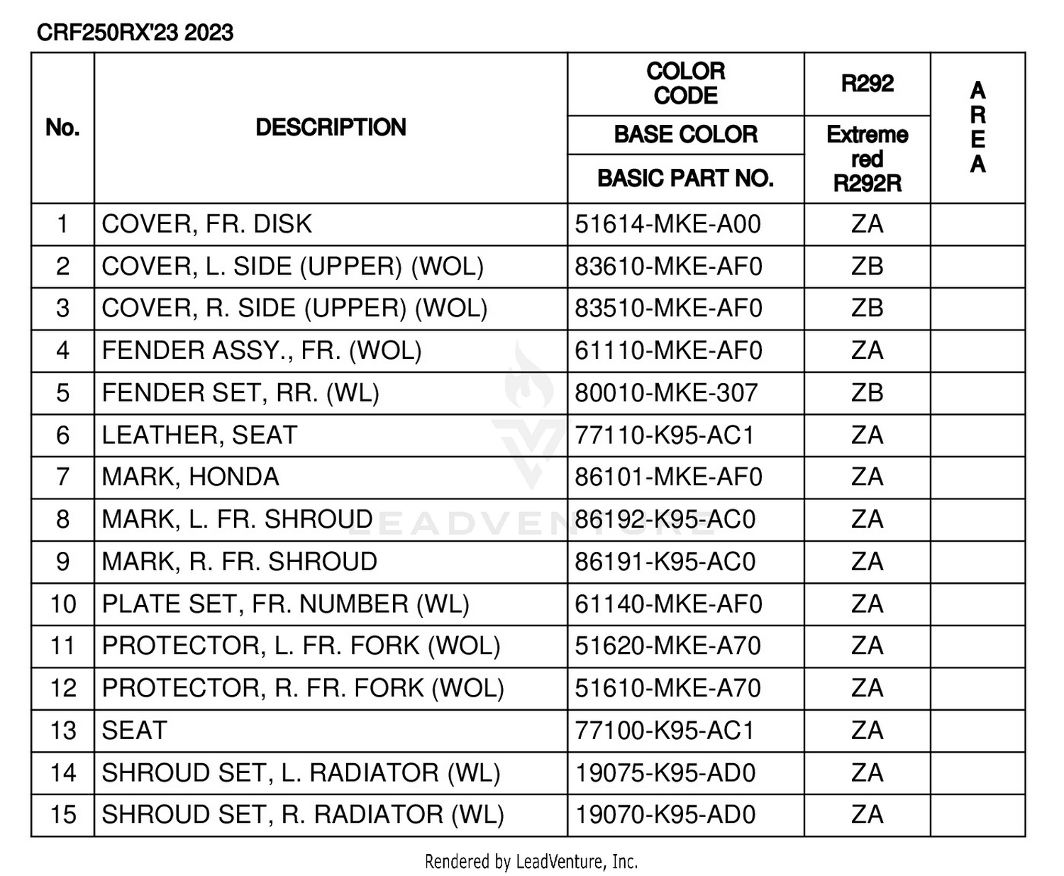 COLOR TABLE