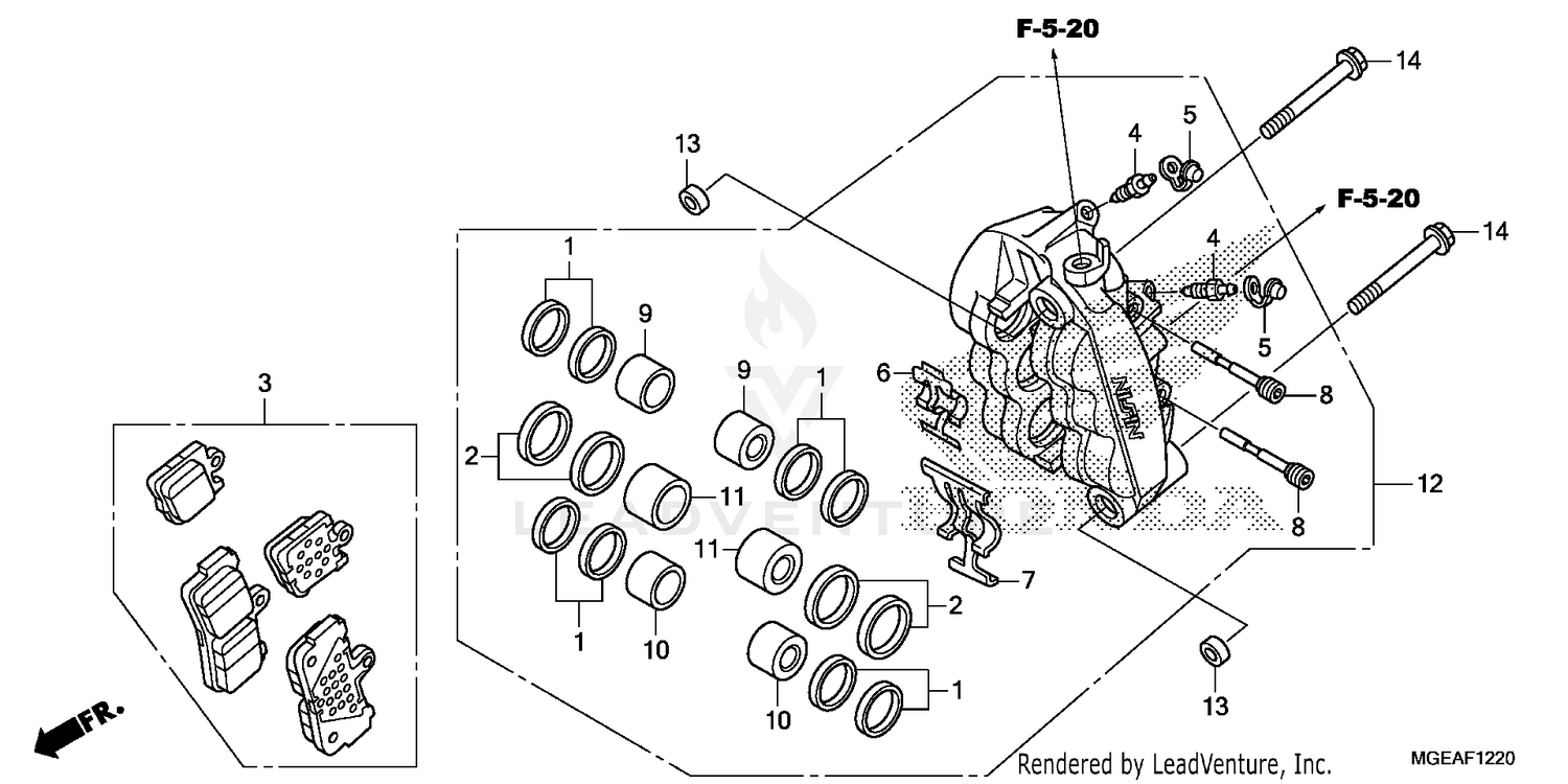 LEFT FRONT BRAKE CALIPER