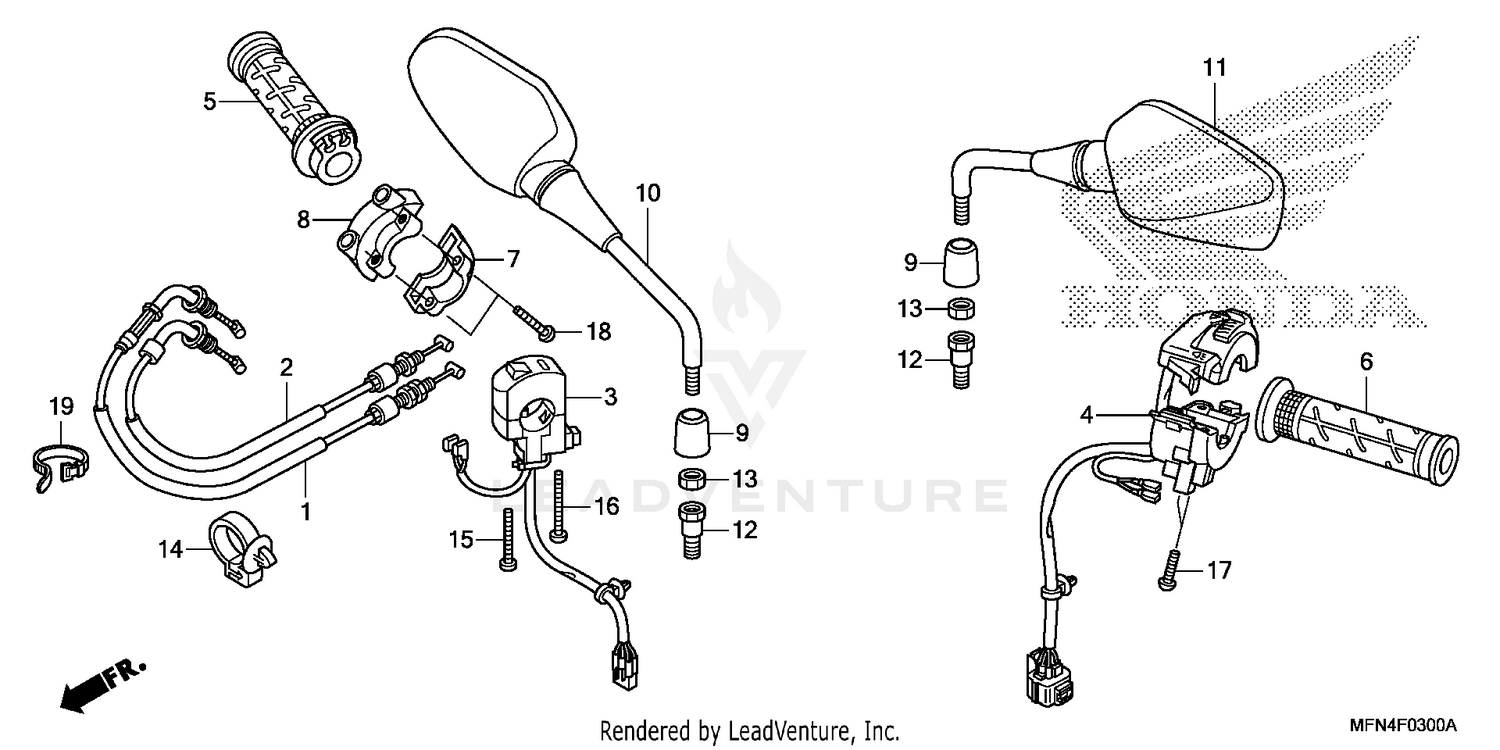 SWITCH + CABLE + MIRROR