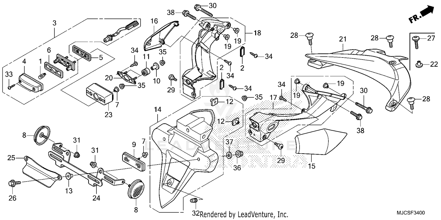 REAR FENDER@LICENSE LIGHT