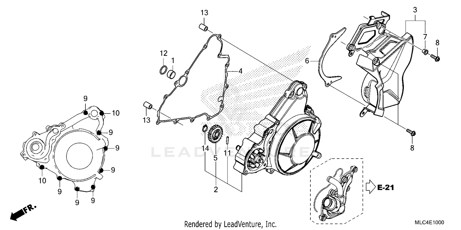 GENERATOR COVER@LEFT REAR COVER