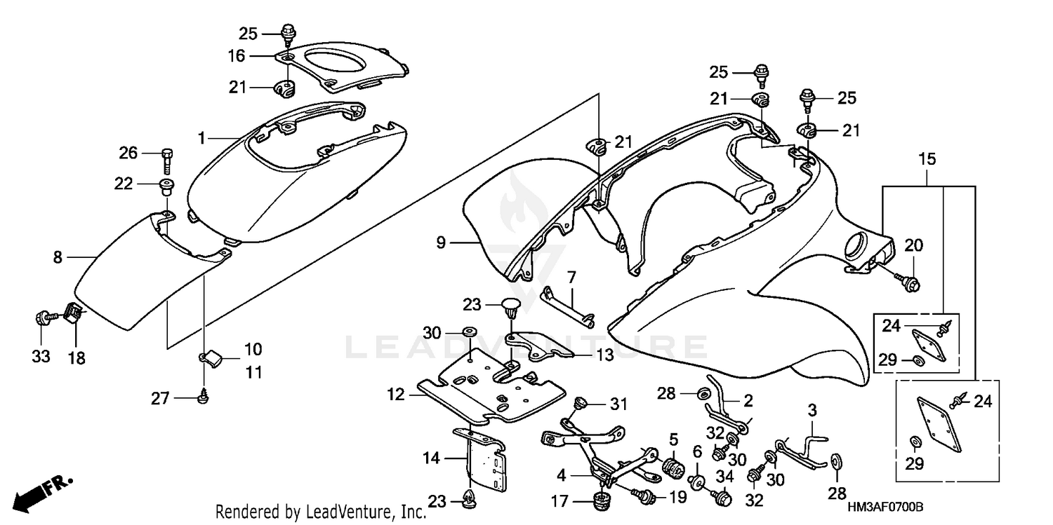 FRONT FENDER (TRX300EX'01-'06)