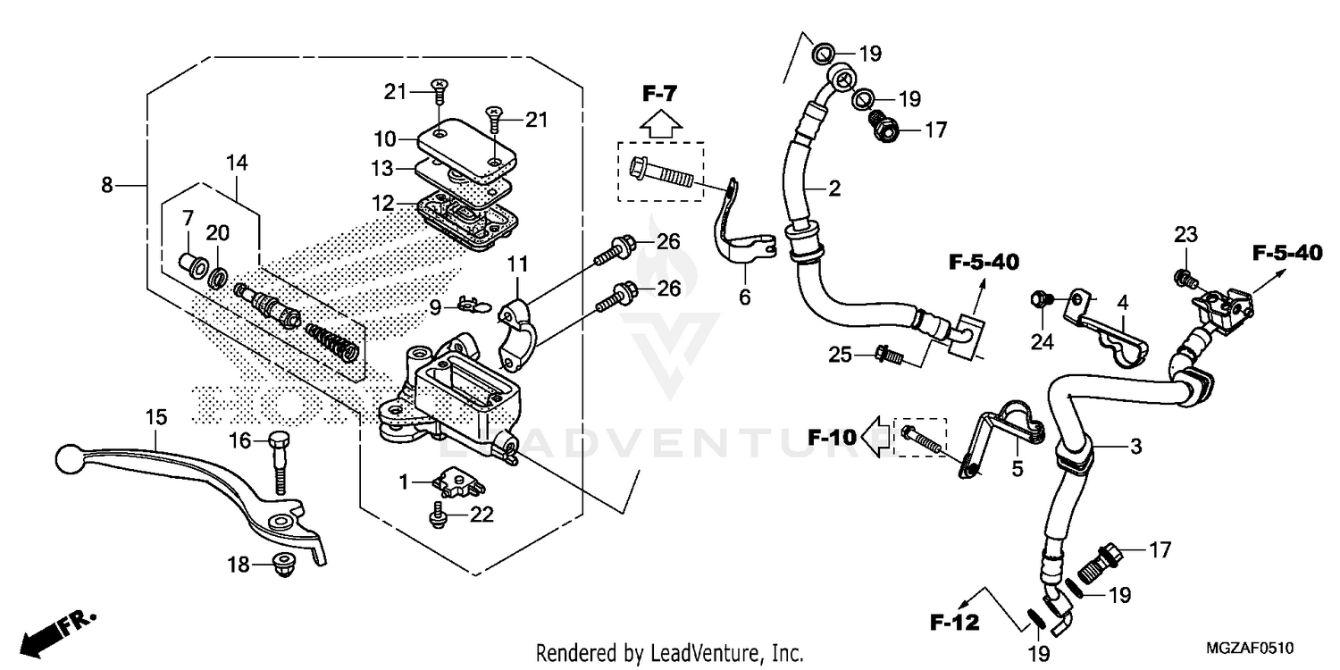 FRONT BRAKE MASTER       CYLINDER (ABS)