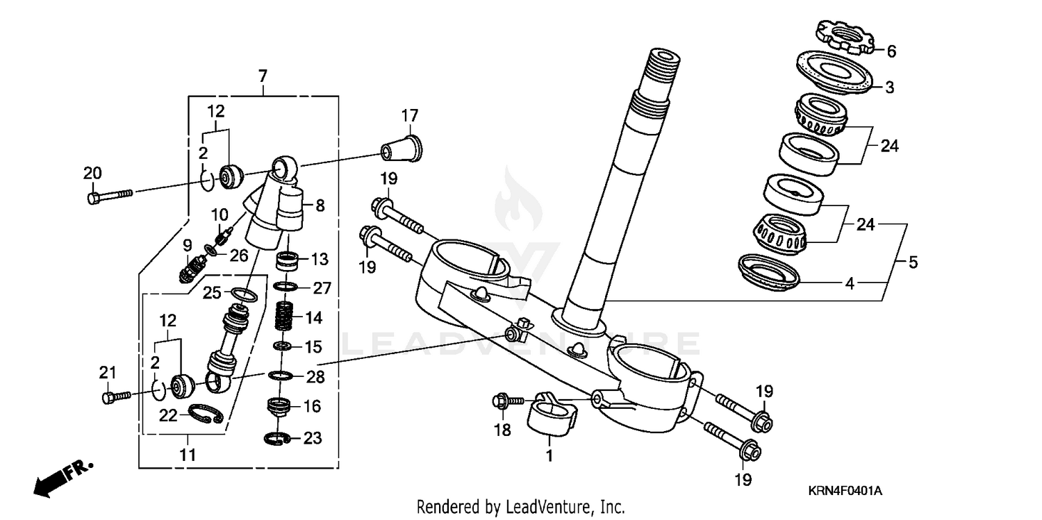 STEERING STEM/DAMPER ('08-)