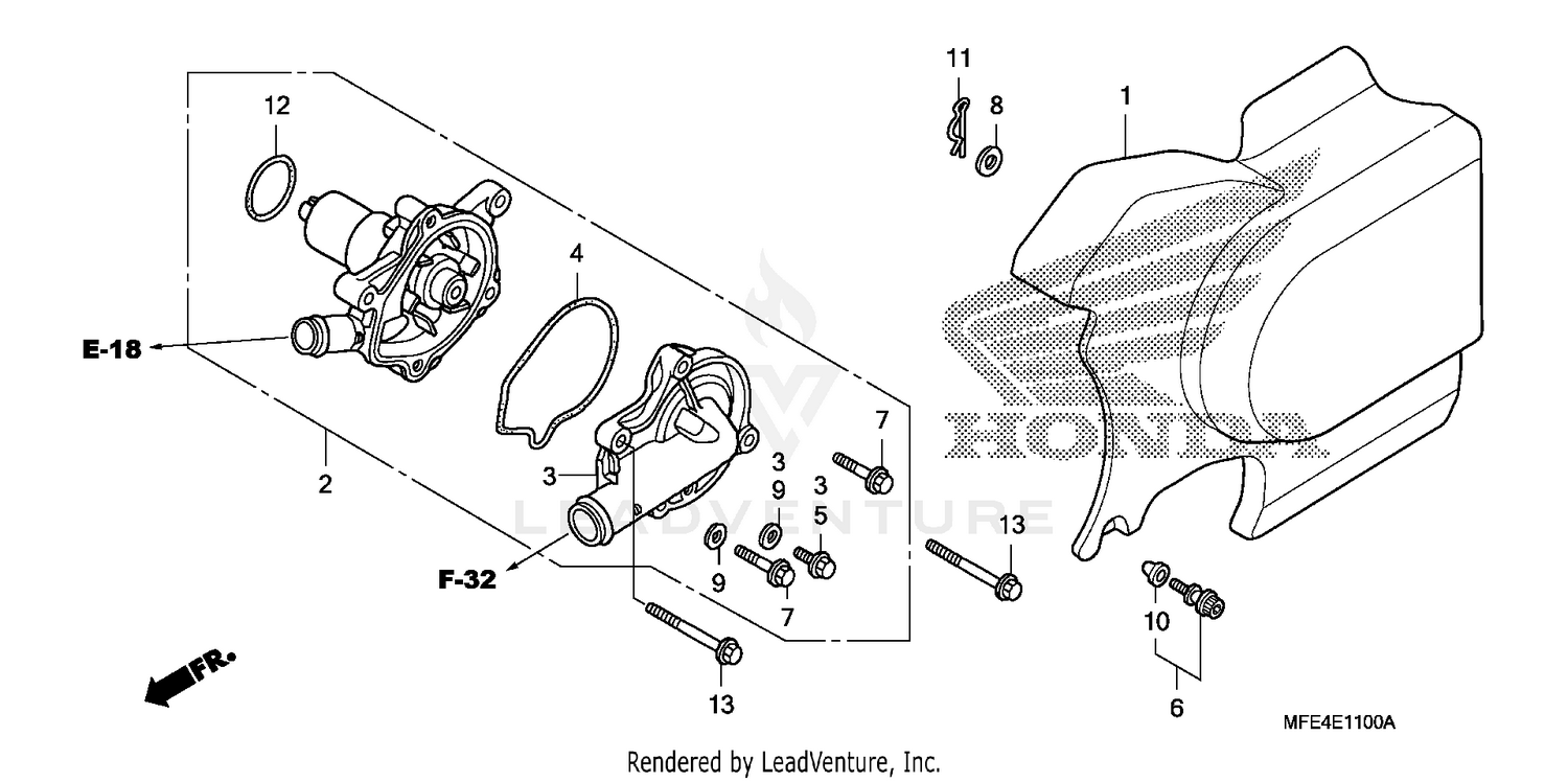 WATER PUMP@LEFT REAR     COVER