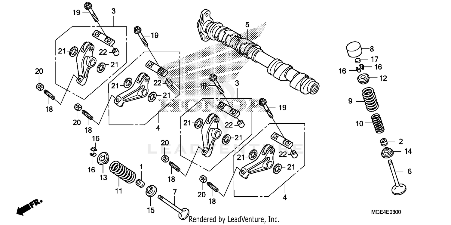 CAMSHAFT + VALVE (FR.)