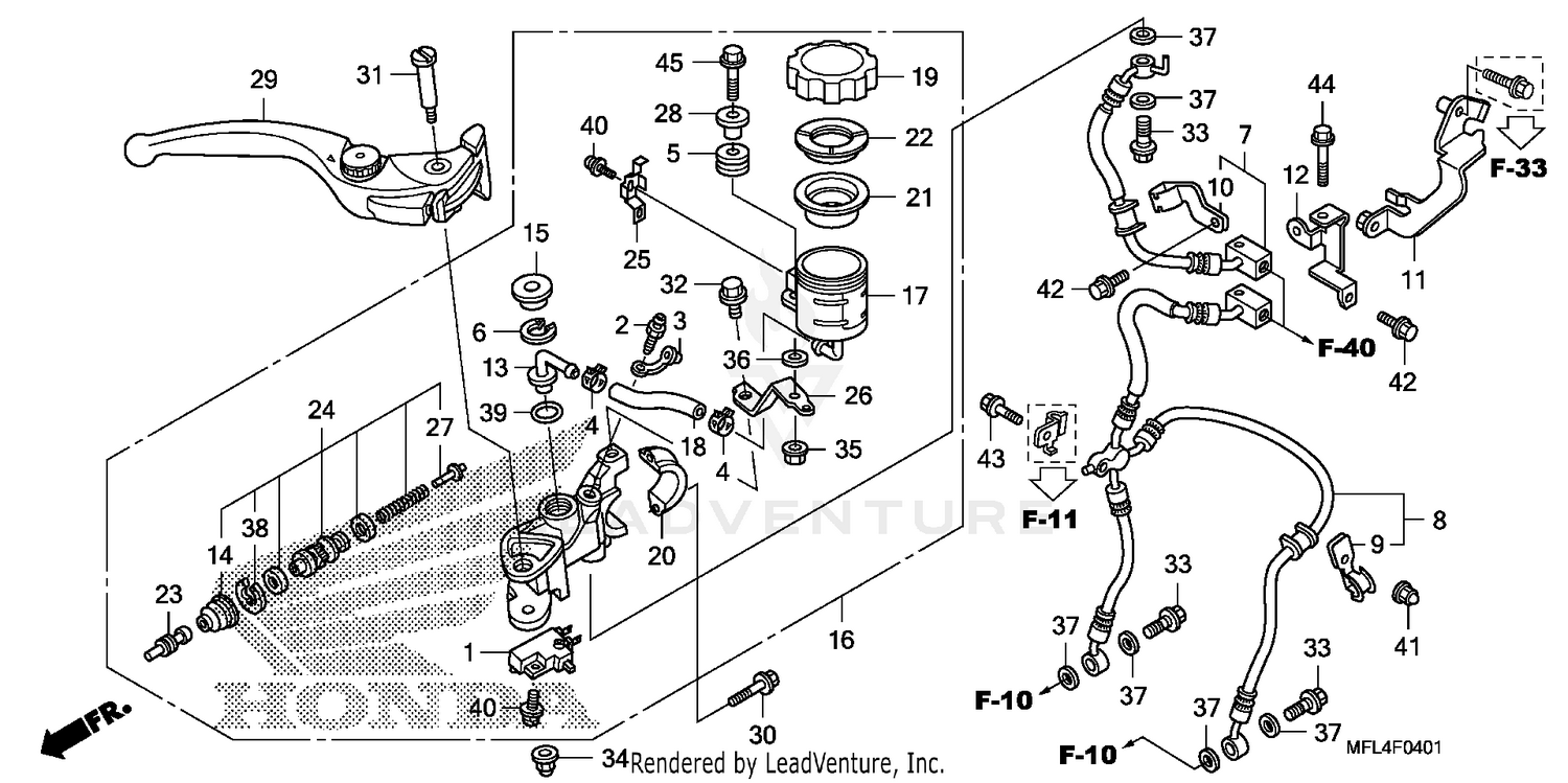 FRONT BRAKE MASTER       CYLINDER (CBR1000RA)