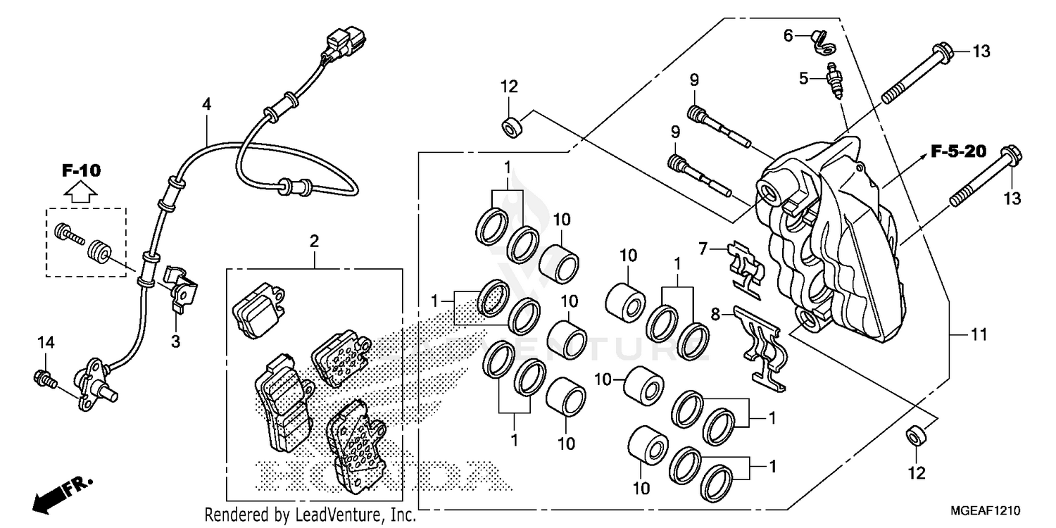 RIGHT FRONT BRAKE CALIPER