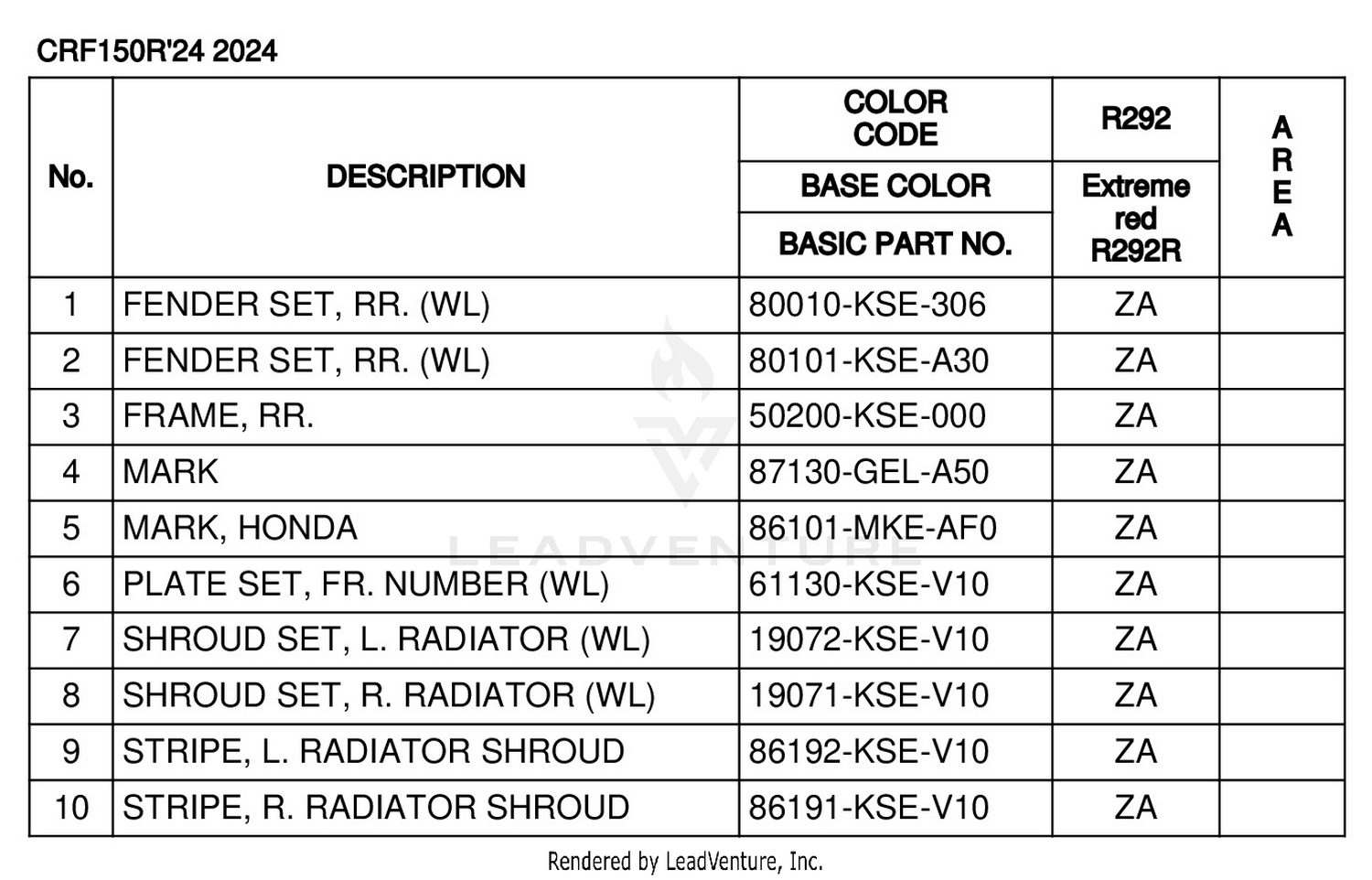 COLOR TABLE