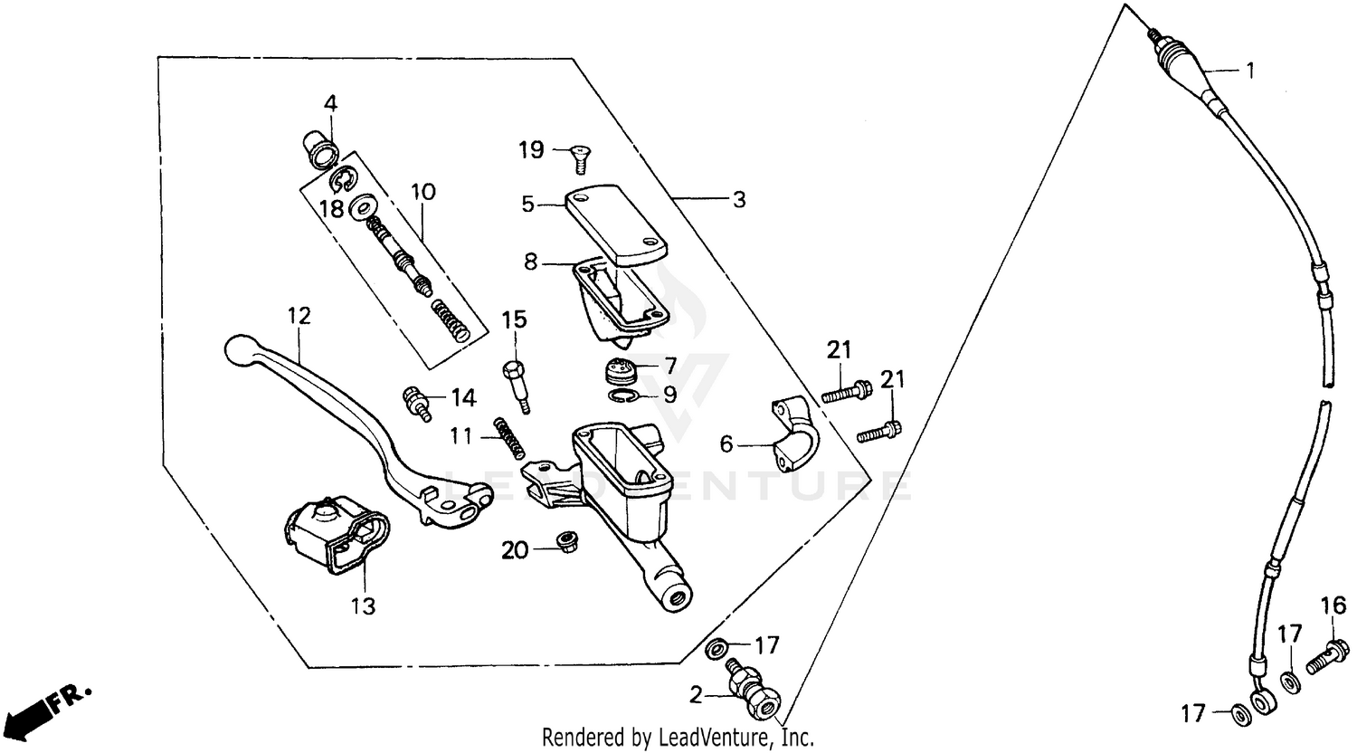 FR. BRAKE MASTER CYL. 90-91