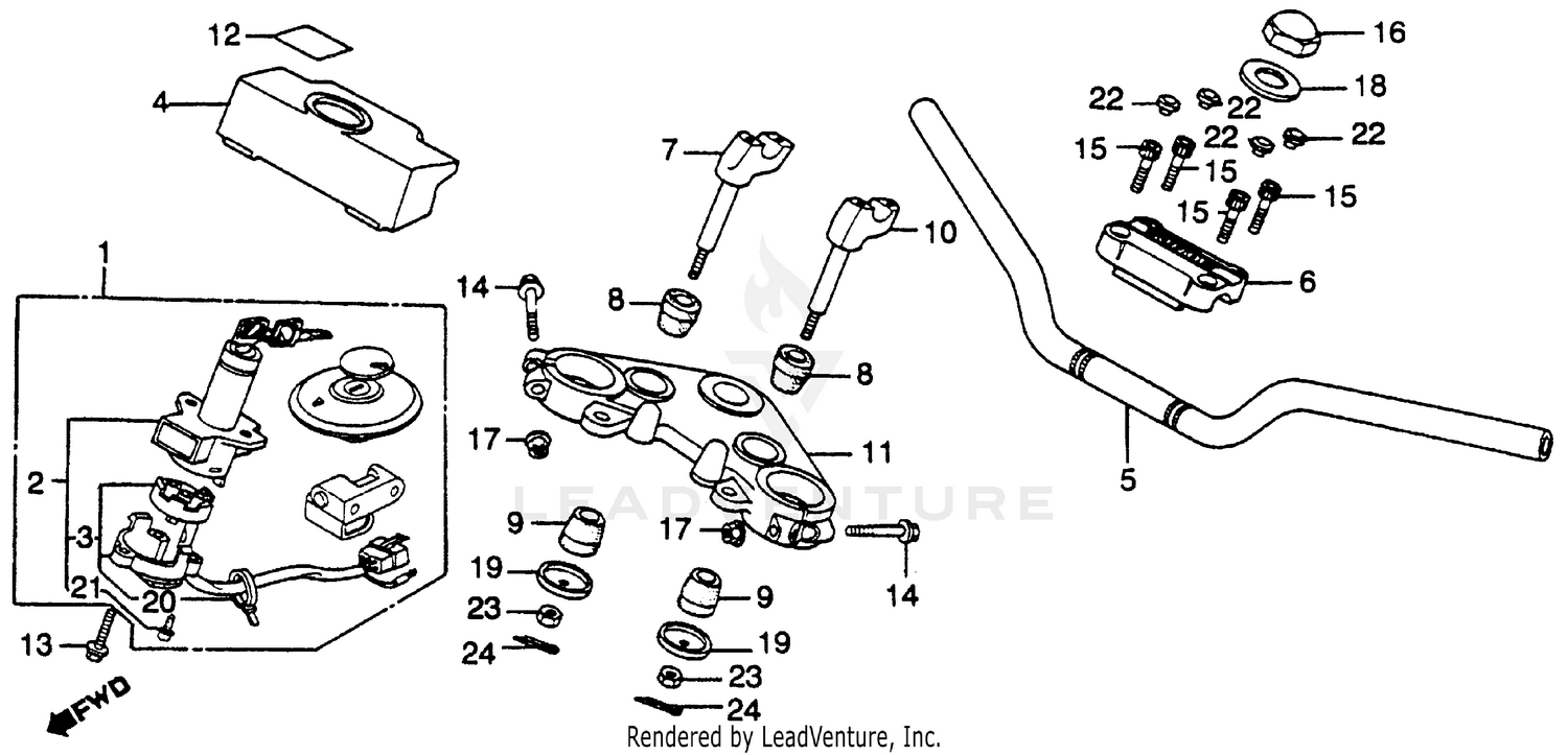 HANDLEBAR + TOP BRIDGE + KEY SET