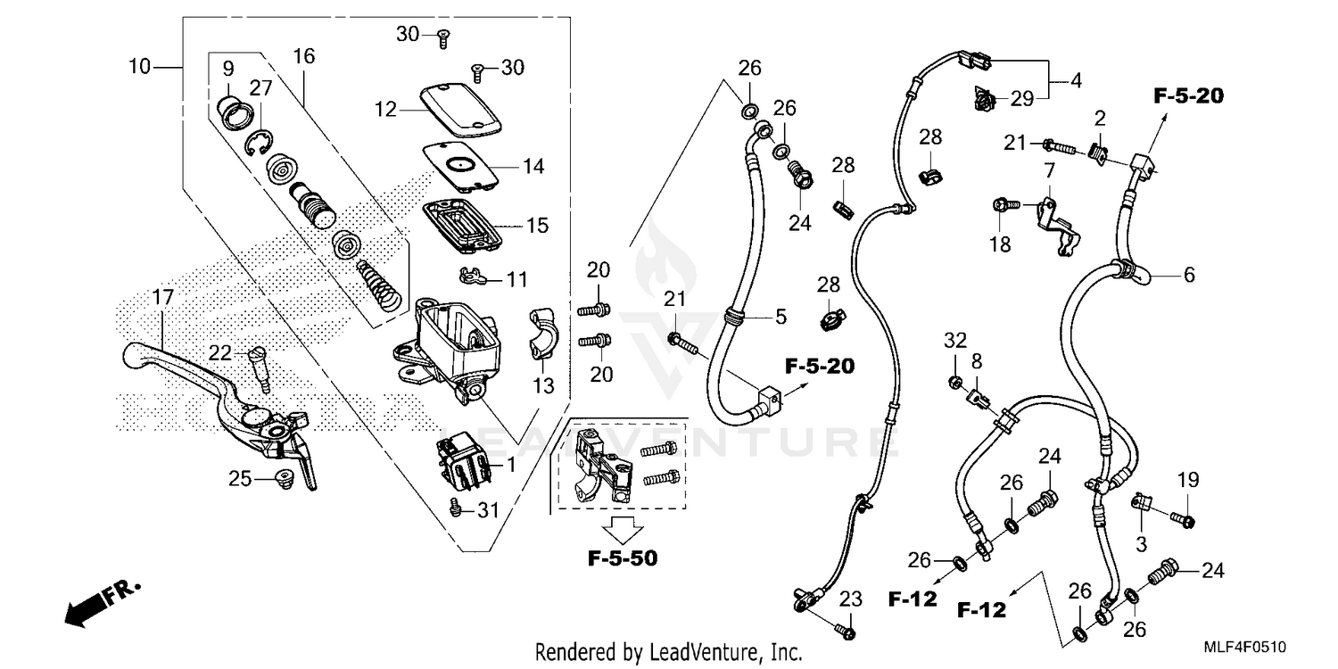 FRONT BRAKE MASTER       CYLINDER