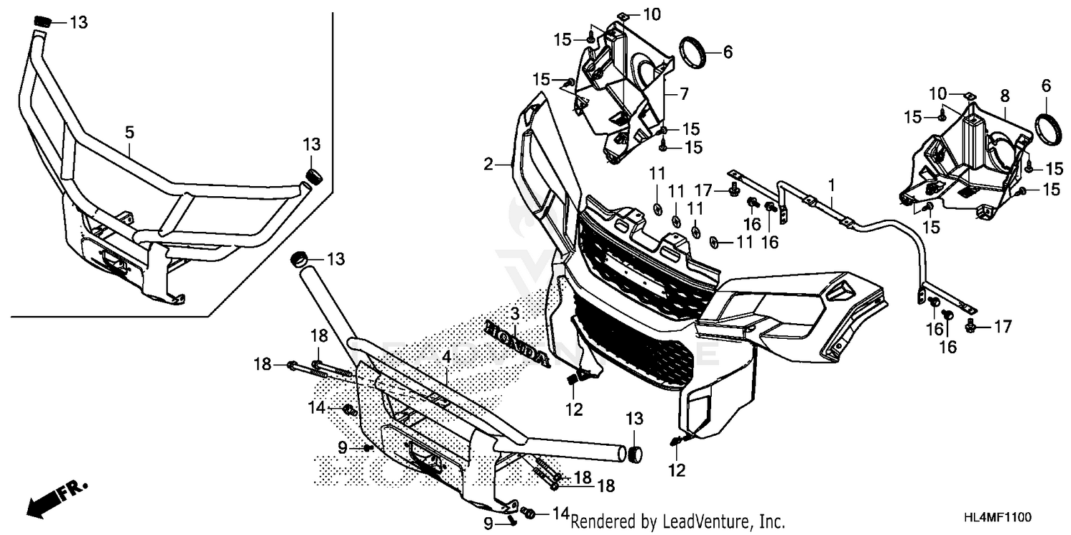 FRONT GRILLE@FRONT BUMPER