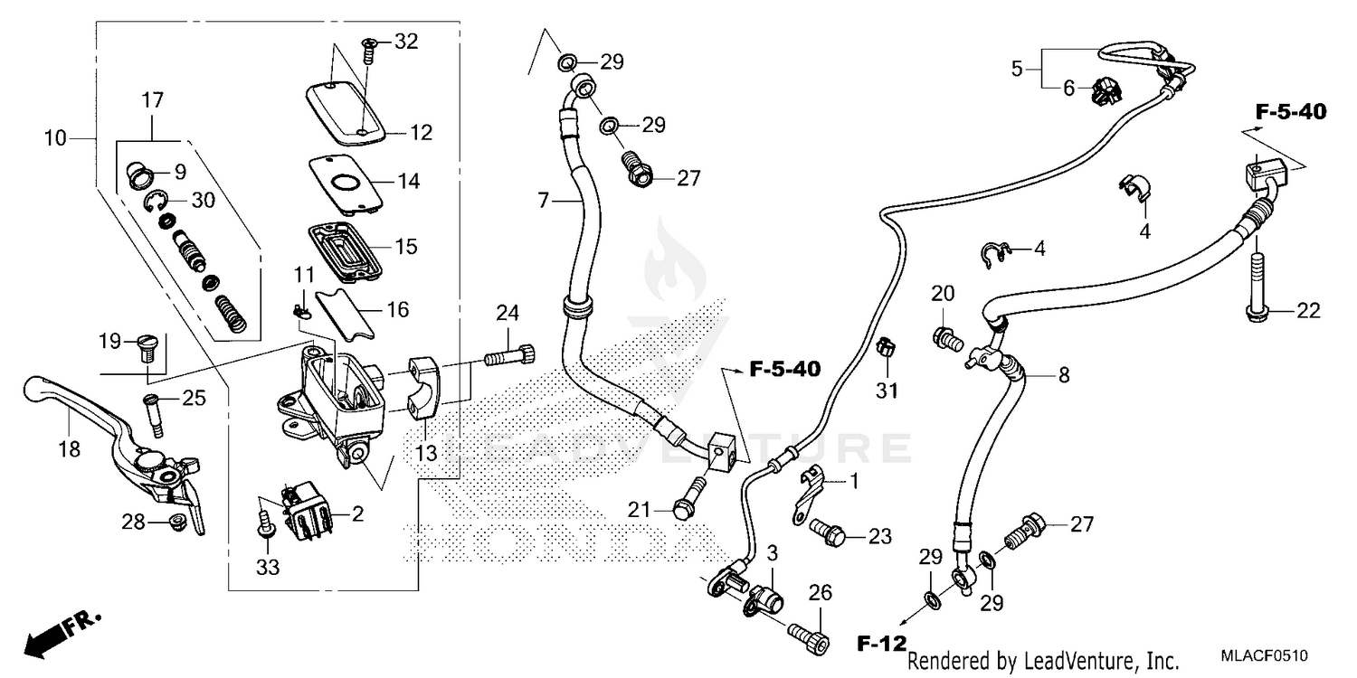 FRONT BRAKE MASTER       CYLINDER