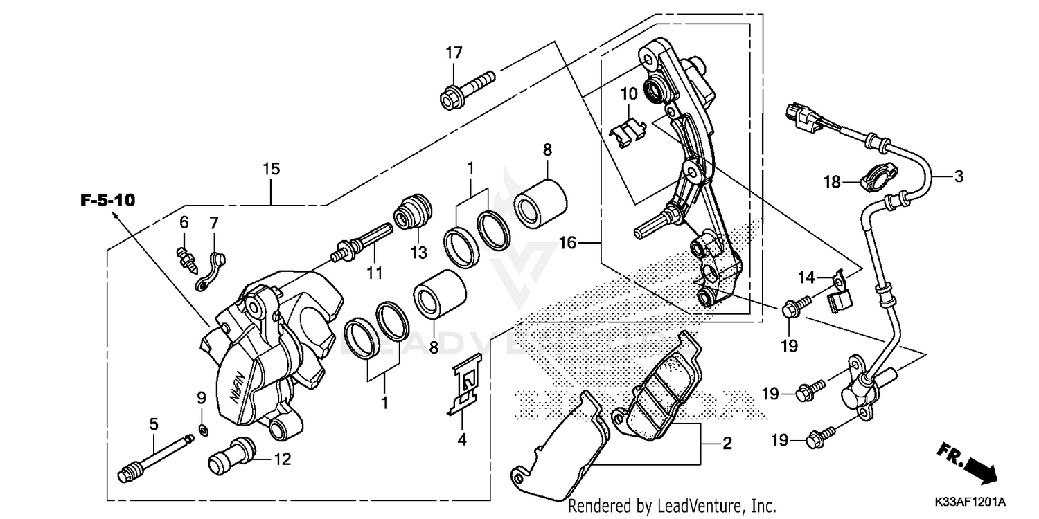 FRONT BRAKE CALIPER (ABS)