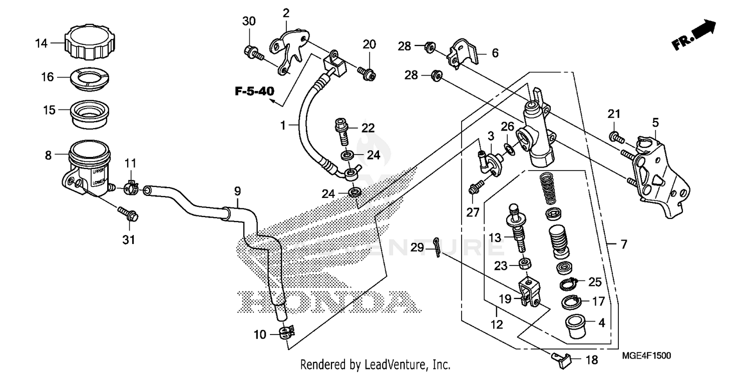 REAR BRAKE MASTER CYLINDER