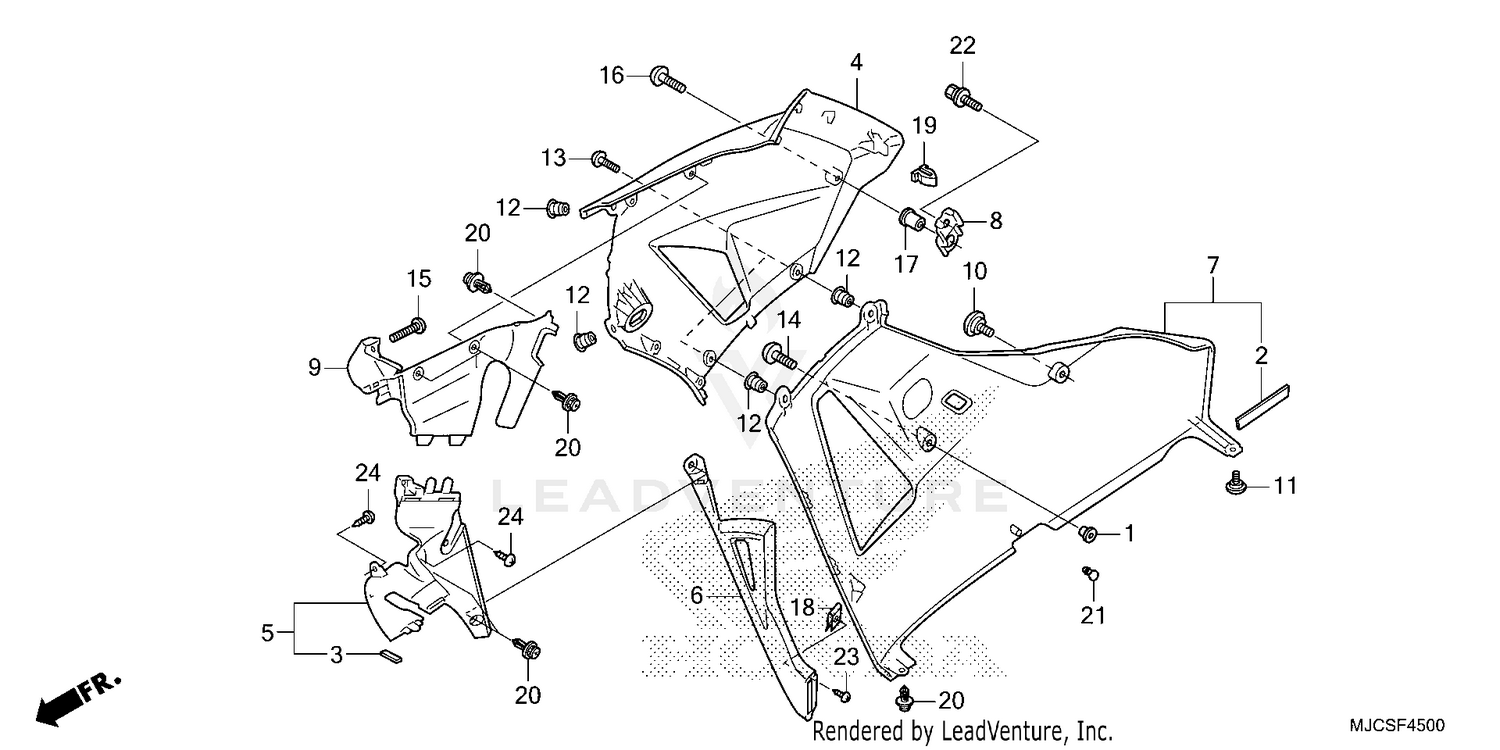 MIDDLE COWL@LOWER COWL   (R.)