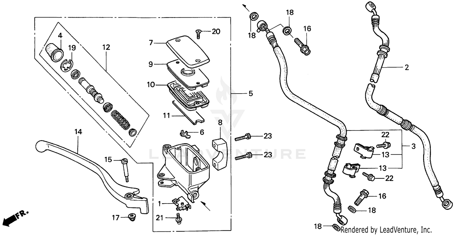 VT1100C2FR. BRAKE MASTER CYL. 95-97