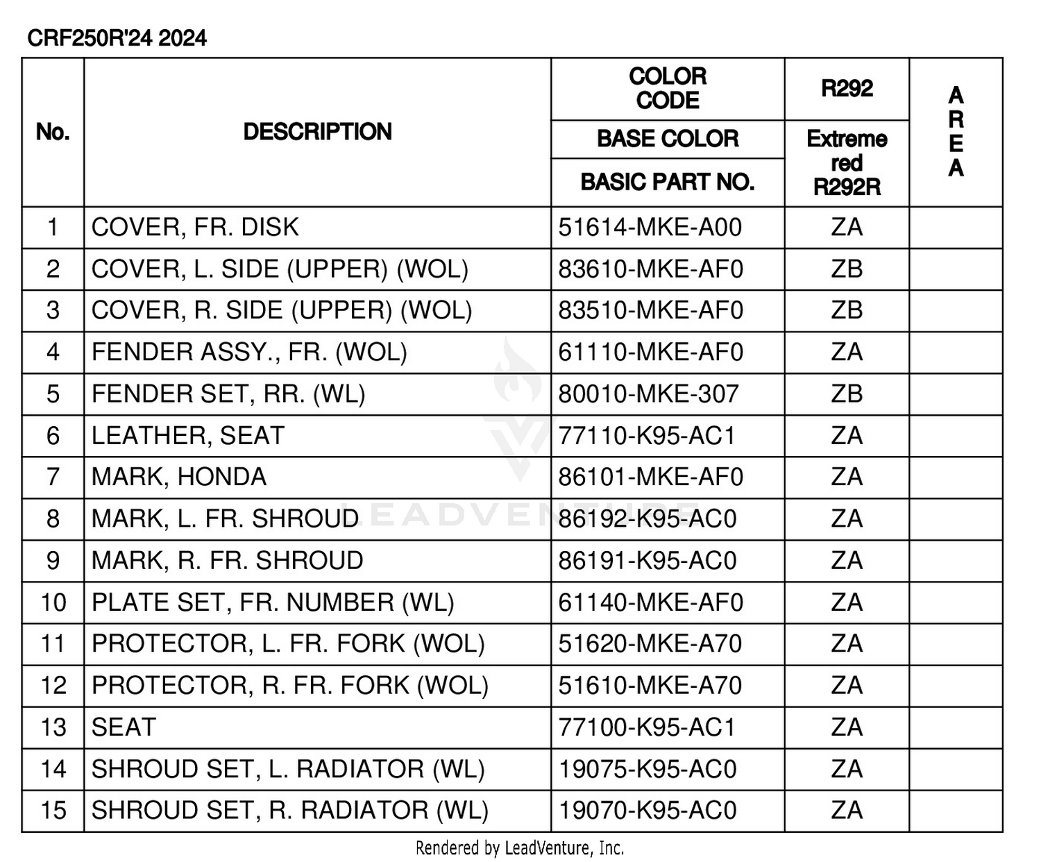 COLOR TABLE
