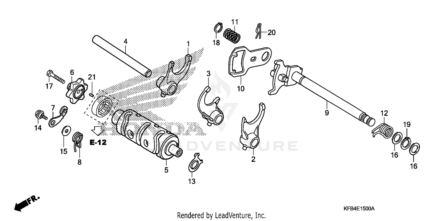 GEARSHIFT DRUM + GEARSHIFT FORK