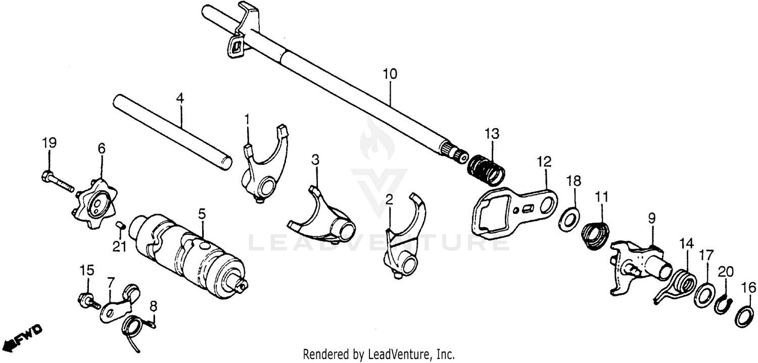 GEARSHIFT DRUM + GEARSHIFT FORK