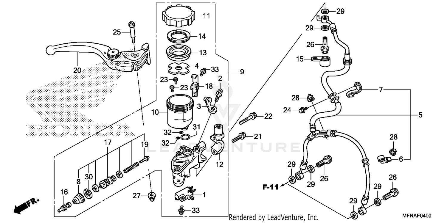 FRONT BRAKE MASTER       CYLINDER