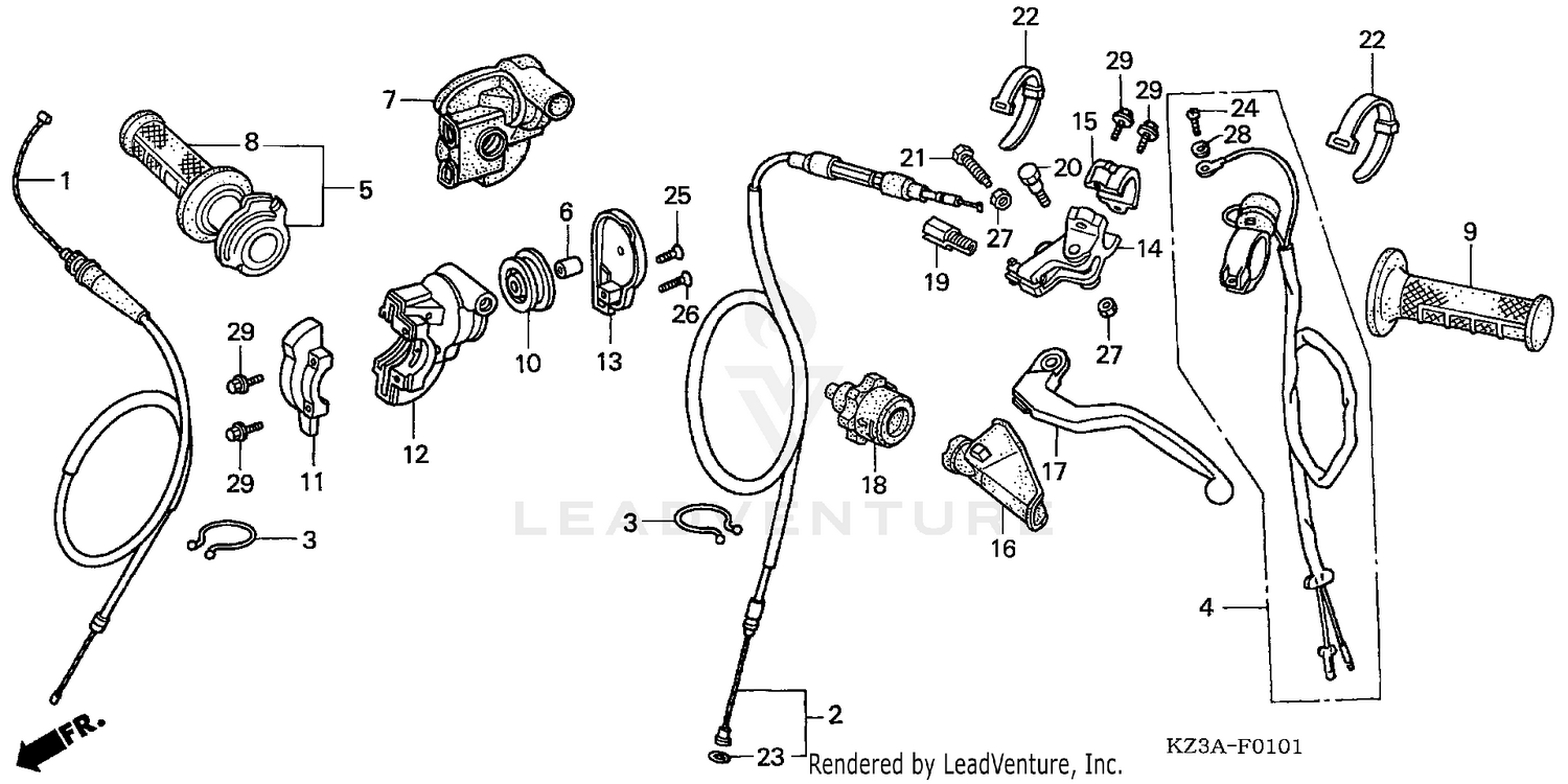 HANDLE LEVER + SWITCH + CABLE ('04-'07)