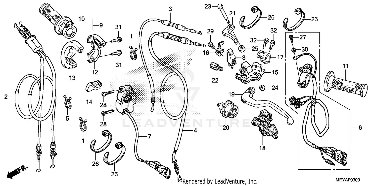 HANDLE LEVER + SWITCH + CABLE